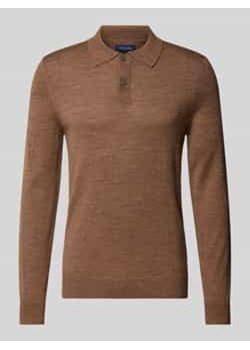 Sweter z dzianiny o kroju slim fit z kołnierzykiem polo ze sklepu Peek&Cloppenburg  w kategorii Swetry męskie - zdjęcie 177853414