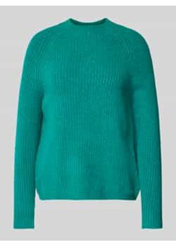 Sweter z dzianiny o kroju regular fit z prążkowanym wzorem i stójką ze sklepu Peek&Cloppenburg  w kategorii Swetry damskie - zdjęcie 177856593