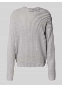 Sweter z dzianiny z okrągłym dekoltem ze sklepu Peek&Cloppenburg  w kategorii Swetry męskie - zdjęcie 177856933