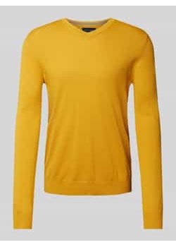 Sweter z dzianiny z dekoltem w serek ze sklepu Peek&Cloppenburg  w kategorii Swetry męskie - zdjęcie 177860151