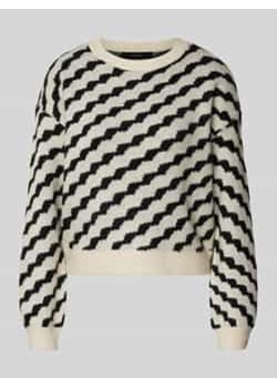 Sweter z dzianiny ze wzorem w ukośne paski model ‘LARA’ ze sklepu Peek&Cloppenburg  w kategorii Swetry damskie - zdjęcie 177860342
