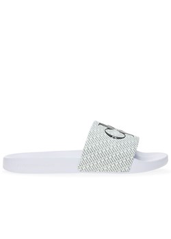 Klapki Calvin Klein Slide AOP YW0YW01407-01W - białe ze sklepu streetstyle24.pl w kategorii Klapki damskie - zdjęcie 177862743