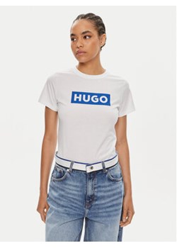 Hugo T-Shirt Classic 50510772 Biały Regular Fit ze sklepu MODIVO w kategorii Bluzki damskie - zdjęcie 177870351