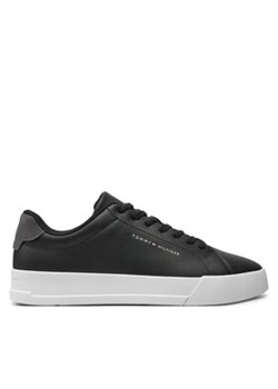 Tommy Hilfiger Sneakersy Th Court Leather Grain Ess FM0FM05297 Czarny ze sklepu MODIVO w kategorii Buty sportowe męskie - zdjęcie 177879300