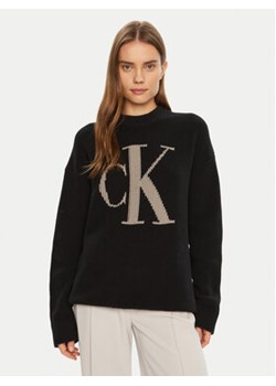 Calvin Klein Jeans Sweter Intrasia J20J224799 Czarny Relaxed Fit ze sklepu MODIVO w kategorii Swetry damskie - zdjęcie 177884250