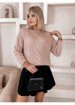 sweter flers pudrowy róż one size ze sklepu UBRA w kategorii Swetry damskie - zdjęcie 177889912