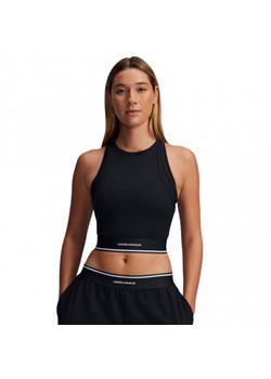Damski top treningowy Under Armour UA Meridian Rib Branded Tank - czarny ze sklepu Sportstylestory.com w kategorii Bluzki damskie - zdjęcie 177895493