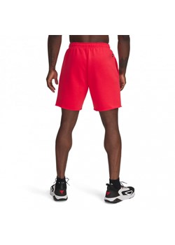 Męskie spodenki dresowe Under Armour Project Rock Icon Flc Short - czerwone ze sklepu Sportstylestory.com w kategorii Spodenki męskie - zdjęcie 177895914