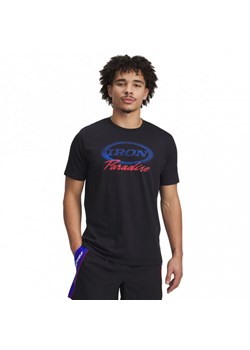 Męski t-shirt z nadrukiem Under Armour Project Rock Iron Paradise - czarny ze sklepu Sportstylestory.com w kategorii T-shirty męskie - zdjęcie 177895933