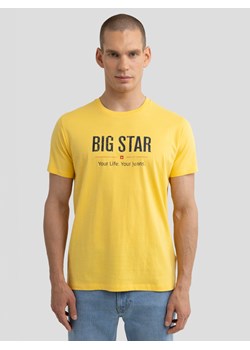 Koszulka męska o klasycznym kroju żółta Bruno 200 ze sklepu Big Star w kategorii T-shirty męskie - zdjęcie 177897480