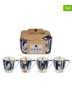 ppd Kubki jumbo (4 szt.) &quot;Winter Animals&quot; w kolorze granatowo-białym - 350 ml ze sklepu Limango Polska w kategorii Naczynia - zdjęcie 177909471