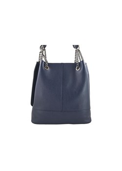 Modna torebka skórzana damska - Granatowa ze sklepu Barberinis w kategorii Torby Shopper bag - zdjęcie 177917611