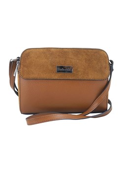 Torebka skórzana crossbody zamszowa - Brązowa jasna ze sklepu Barberinis w kategorii Listonoszki - zdjęcie 177923751