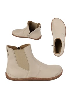 Damskie buty barefoot sztyblety z zamkiem ocieplane 1263 beżowe ze sklepu butyolivier w kategorii Półbuty damskie - zdjęcie 177928441