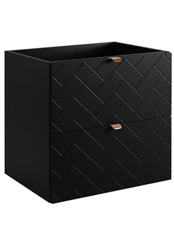 Czarna wisząca szafka pod umywalkę z szufladami 60 cm A7-E65 ze sklepu Edinos.pl w kategorii Szafki i regały łazienkowe - zdjęcie 177939590
