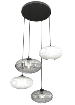 Nowoczesna lampa wisząca grafit + opal - D175 K0-Z78 ze sklepu Edinos.pl w kategorii Lampy wiszące - zdjęcie 177939673