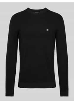 Sweter z dzianiny z naszywką z logo ze sklepu Peek&Cloppenburg  w kategorii Swetry męskie - zdjęcie 177946424