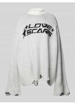 Sweter z dzianiny z wyhaftowanym logo ze sklepu Peek&Cloppenburg  w kategorii Swetry damskie - zdjęcie 177950901