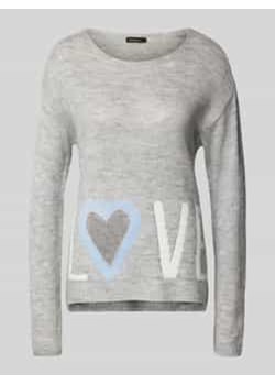 Sweter z dzianiny z obszyciem ozdobnymi kamieniami model ‘LOVE’ ze sklepu Peek&Cloppenburg  w kategorii Swetry damskie - zdjęcie 177954060
