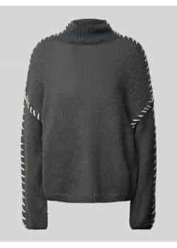 Sweter z dzianiny o kroju oversized ze stójką model ‘CHOCA’ ze sklepu Peek&Cloppenburg  w kategorii Swetry damskie - zdjęcie 177957021