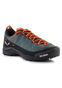 Buty Salewa Wildfire Canvas 61406-5331 zielone ze sklepu ButyModne.pl w kategorii Buty trekkingowe męskie - zdjęcie 177968370