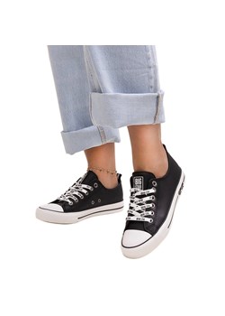 Czarne trampki eko skóra Big Star KK274096 ze sklepu ButyModne.pl w kategorii Trampki damskie - zdjęcie 177971801