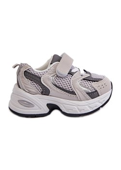 Dziecięce Buty Sportowe Sneakersy Na Rzep Szare Rulagia ze sklepu ButyModne.pl w kategorii Buty sportowe dziecięce - zdjęcie 177972340