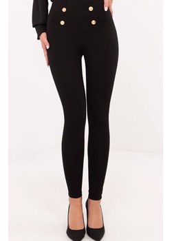 Czarne legginsy z guzikami NM-LG-D70003.40, Kolor czarny, Rozmiar S, FactoryPrice ze sklepu Primodo w kategorii Spodnie damskie - zdjęcie 178011331