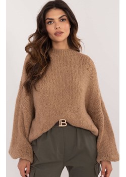 Sweter damski oversize camelowy TW-SW-BI-3565.69, Kolor camel, Rozmiar uniwersalny, OCH BELLA ze sklepu Primodo w kategorii Swetry damskie - zdjęcie 178011430