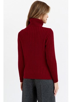 Sweter damski z golfem bordowy M771, Kolor bordowy, Rozmiar L/XL, MOE ze sklepu Primodo w kategorii Swetry damskie - zdjęcie 178011913