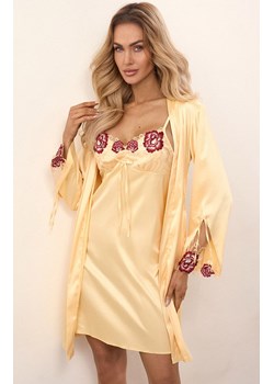 Satynowy szlafrok damski Parllie LC 90393-1, Kolor złoty, Rozmiar L/XL, LivCo Corsetti Fashion ze sklepu Primodo w kategorii Szlafroki damskie - zdjęcie 178012122