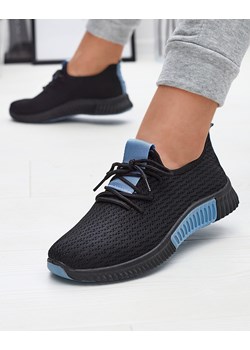 Royalfashion Czarne damskie buty sportowe z niebieskimi wstawkami Keteti ze sklepu royalfashion.pl w kategorii Buty sportowe damskie - zdjęcie 178013010