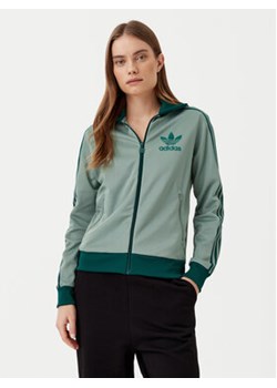 adidas Bluza Beckenbauer JC5809 Zielony Regular Fit ze sklepu MODIVO w kategorii Bluzy damskie - zdjęcie 178024303