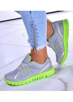 Lekkie damskie buty sportowe L.Grey-Green / F1-2 8412 S203/ ze sklepu Pantofelek24.pl w kategorii Buty sportowe damskie - zdjęcie 178030730