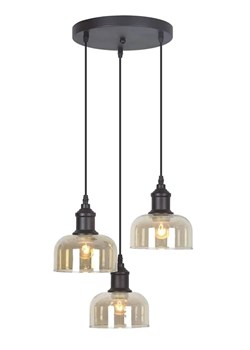 Industrialna lampa wisząca z 3 szklanymi kloszami - A779 P1-L96 ze sklepu Edinos.pl w kategorii Lampy wiszące - zdjęcie 178031160