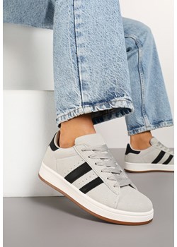 Szare Sneakersy Ozdobione Paskami Dolirenna ze sklepu renee.pl w kategorii Buty sportowe damskie - zdjęcie 178048363