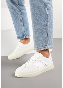 Białe Sneakersy w Stylu Tenisówek z Paskami Eleaniria ze sklepu renee.pl w kategorii Buty sportowe damskie - zdjęcie 178048381