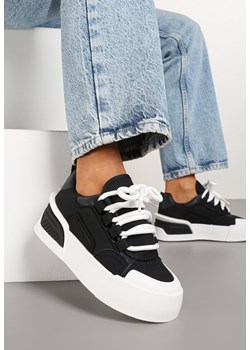 Czarne Sneakersy w Stylu Trampek na Grubej Podeszwie Danimira ze sklepu born2be.pl w kategorii Buty sportowe damskie - zdjęcie 178051141