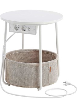 Songmics Stolik w kolorze czarno-białym - wys. 50 x Ø 45 cm ze sklepu Limango Polska w kategorii Stoliki kawowe - zdjęcie 178055554