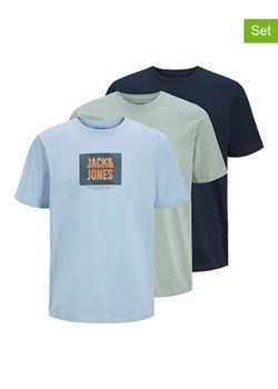 Jack &amp; Jones Koszulki (3 szt.) w kolorze niebiesko-zielonym ze sklepu Limango Polska w kategorii T-shirty męskie - zdjęcie 178055734