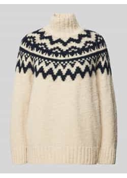 Sweter z dzianiny ze stójką model ‘FAIR ISLE’ ze sklepu Peek&Cloppenburg  w kategorii Swetry damskie - zdjęcie 178060914