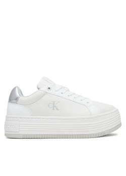 Calvin Klein Jeans Sneakersy Bold Flatf Low Lace Mg YW0YW01766 Biały ze sklepu MODIVO w kategorii Buty sportowe damskie - zdjęcie 178064873