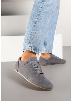 Szare Sneakersy Basic ze Skóry Naturalnej Fonariela ze sklepu renee.pl w kategorii Buty sportowe damskie - zdjęcie 178066412