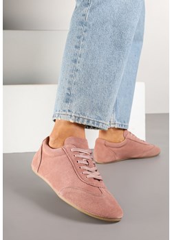 Różowe Skórzane Sneakersy w Klasycznym Stylu Fonavina ze sklepu born2be.pl w kategorii Buty sportowe damskie - zdjęcie 178066521