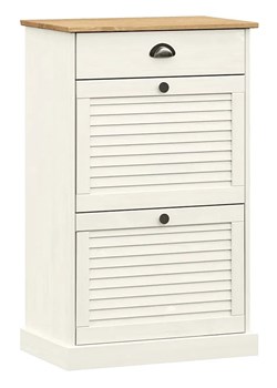 Skandynawska biała szafka na buty z drewna sosnowego E2-P08 ze sklepu Edinos.pl w kategorii Dom - zdjęcie 178070331