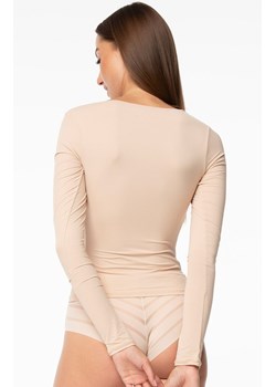 Bluzka damska z długim rękawem beżowa Simple Longsleeve, Kolor beżowy, Rozmiar L, Julimex ze sklepu Primodo w kategorii Bluzki damskie - zdjęcie 178078403