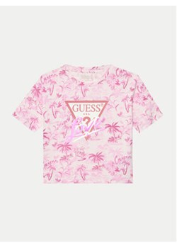 Guess T-Shirt J5GI10 K6YW4 Różowy Regular Fit ze sklepu MODIVO w kategorii Bluzki dziewczęce - zdjęcie 178082271