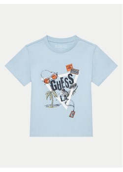 Guess T-Shirt N5GI05 K8HM4 Niebieski Regular Fit ze sklepu MODIVO w kategorii T-shirty chłopięce - zdjęcie 178082322