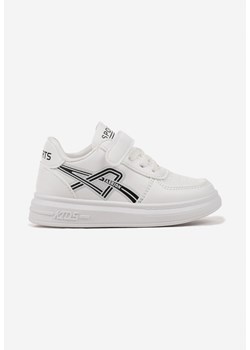 Biało-Czarne Buty Sportowe Sneakersy z Dodatkowym Zapięciem na Rzep Solivia ze sklepu born2be.pl w kategorii Buty sportowe dziecięce - zdjęcie 178087611