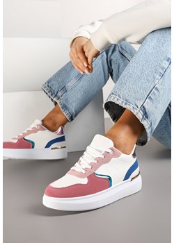 Biało-Różowe Sneakersy z Metalicznymi Aplikacjami Terlexia ze sklepu renee.pl w kategorii Buty sportowe damskie - zdjęcie 178088611